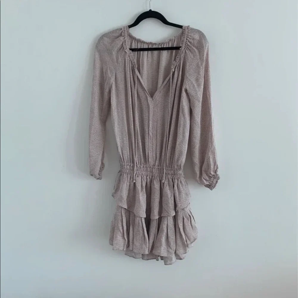 NWOT Loveshackfancy lilac popover silk dress - Picture 2 of 7